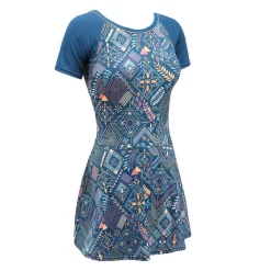 Maillot De Bain De Natation Femme Une Pièce Jupet Una Short Sleeve BLUE PRINT 18 Maillot De Bain De Natation Femme Une Pièce Jupet Una Short Sleeve BLUE PRINT -Aquasport Soldes 8607195