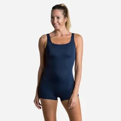 Maillot De Bain De Natation Femme 1 Pièce Heva Shorty Mexi Noir -Aquasport Soldes 8646176