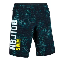Short De Bain Natation Homme - Swimshort 100 Long - Bana Turquoise Bleu Marine -Aquasport Soldes 8669730