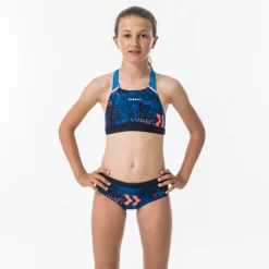 Bas De Maillot De Bain De Natation Fille Kamyleon Map Bleu -Aquasport Soldes bas de maillot de bain de natation fille kamyleon map bleu 3
