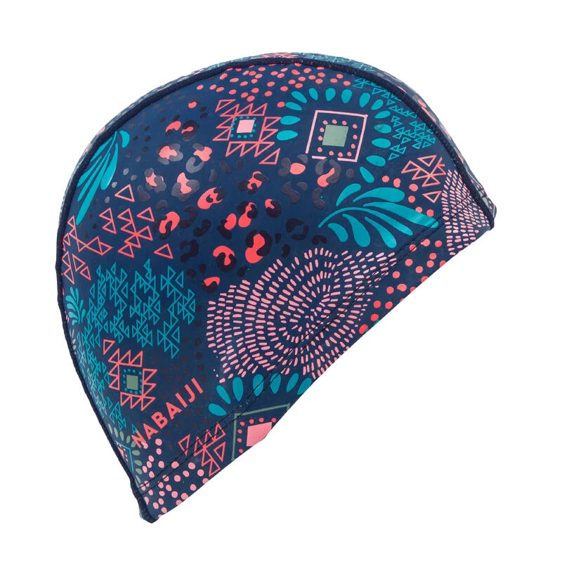 Bonnet De Bain En Maille Enduite - Tissu Imprimé - Taille L - Canopa Bleu Rose 2 Bonnet De Bain En Maille Enduite - Tissu Imprimé - Taille L - Canopa Bleu Rose – Image 2
