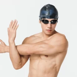 Bonnet De Bain En Silicone - Taille Unique - Term Bleu Noir -Aquasport Soldes bonnet de bain en silicone taille unique term bleu noir 4