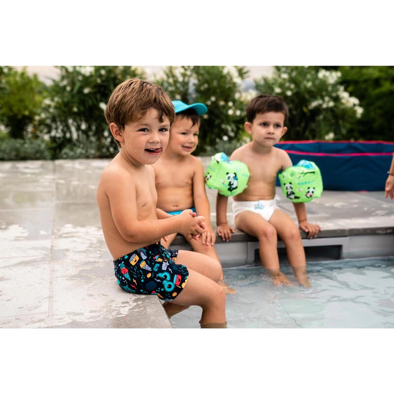 BOXER DE BAIN BEBE / ENFANT BLEU IMPRIME 2 BOXER DE BAIN BEBE / ENFANT BLEU IMPRIME – Image 2