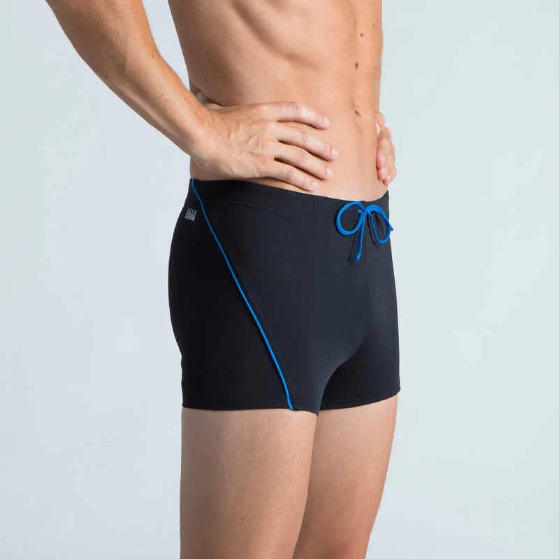 Boxer De Bain Natation Homme - Boxer 100 Plus - Noir Bleu 2 Boxer De Bain Natation Homme - Boxer 100 Plus - Noir Bleu – Image 2
