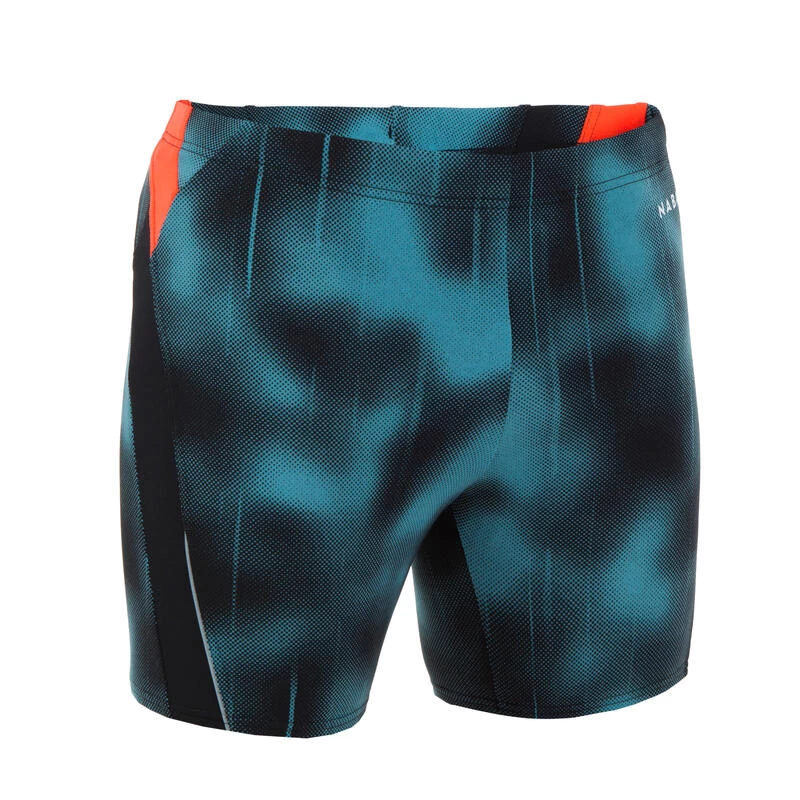 Boxer De Bain Natation Homme - Long - Turquoise / Noir / Orange 2 Boxer De Bain Natation Homme - Long - Turquoise / Noir / Orange – Image 2