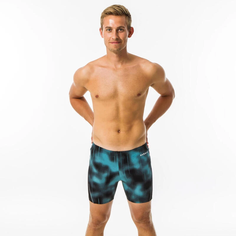 Boxer De Bain Natation Homme - Long - Turquoise / Noir / Orange 3 Boxer De Bain Natation Homme - Long - Turquoise / Noir / Orange – Image 3