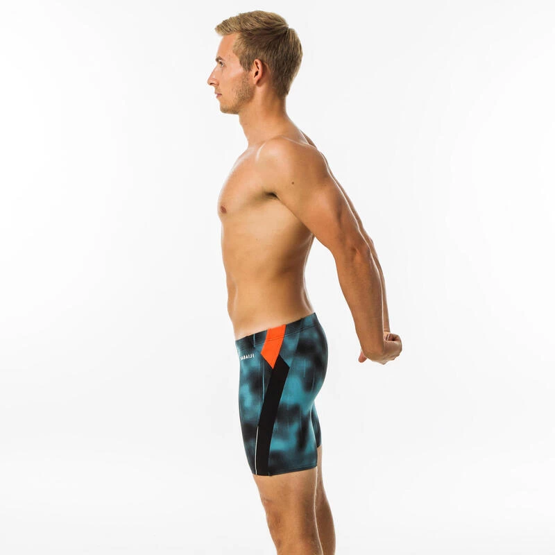 Boxer De Bain Natation Homme - Long - Turquoise / Noir / Orange 4 Boxer De Bain Natation Homme - Long - Turquoise / Noir / Orange – Image 4