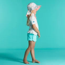 Aquasport Soldes -Aquasport Soldes chapeau anti uv bebe reversible rose clair et imprime fleurs 1