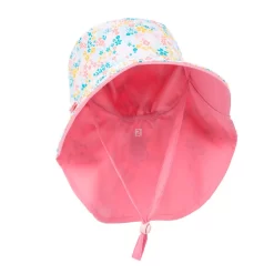 Chapeau Anti UV Bébé Réversible Rose Clair Et Imprimé Fleurs -Aquasport Soldes chapeau anti uv bebe reversible rose clair et imprime fleurs 2