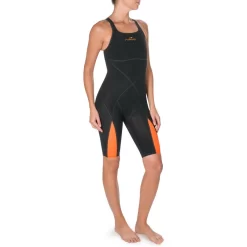 Combinaison De Compétition De Natation Fina Femme Orange Noir