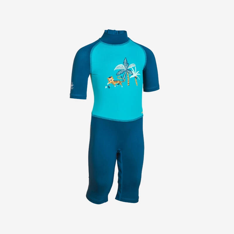 Combinaison De Natation Anti UV Bébé / Enfant Manches Courtes Bleu Imprimé Tigre 1 Combinaison De Natation Anti UV Bébé / Enfant Manches Courtes Bleu Imprimé Tigre