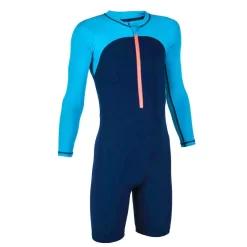 Combinaison Garçon - Shorty 100 Manches Longues - Bleu -Aquasport Soldes combinaison garcon shorty 100 manches longues bleu 4