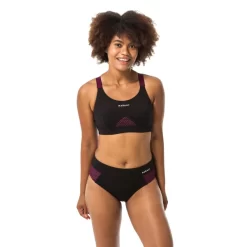 Aquasport Soldes -Aquasport Soldes haut de maillot de bain aquagym aquabike femme elea noir bordeaux 1