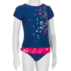 Haut De Maillot De Bain Bébé Fille Tankini Bleu Foncé Imprimé Fleurs -Aquasport Soldes haut de maillot de bain bebe fille tankini bleu fonce imprime fleurs 3