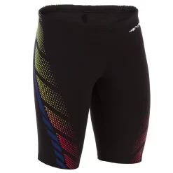 JAMMER DE NATATION GARÇON - FIRST - NOIR DOTS JAUNE ORANGE