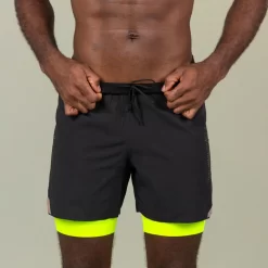 Jammer-Short De Natation Homme 500 Fiti - Noir / Jaune / Beige -Aquasport Soldes jammer short de natation homme 500 fiti noir jaune beige 4