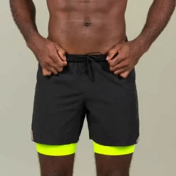 Jammer-Short De Natation Homme 500 Fiti - Noir / Jaune / Beige -Aquasport Soldes jammer short de natation homme 500 fiti noir slash jaune slash beige 4
