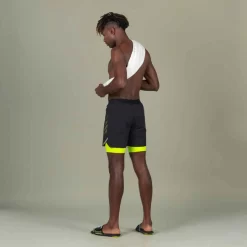 Jammer-Short De Natation Homme 500 Fiti - Noir / Jaune / Beige -Aquasport Soldes jammer short de natation homme 500 fiti noir slash jaune slash beige 9