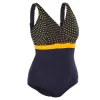 Maillot De Bain 1 Pièce Aquagym Femme Mia Dot Bleu Bonnet D/E