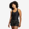 Maillot De Bain 1 Pièce Short Loose Aquafitness Femme Sofi Lica Noir Kaki