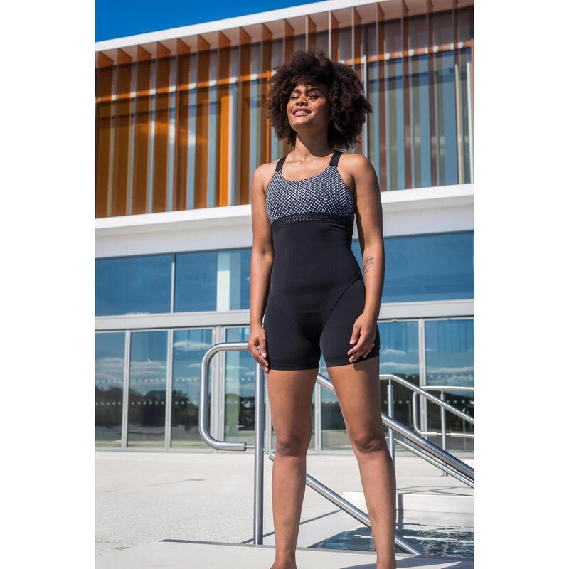 Maillot De Bain 1 Pièce Shorty Aquagym-Aquabike Femme Elea Bul Noir Gris 2 Maillot De Bain 1 Pièce Shorty Aquagym-Aquabike Femme Elea Bul Noir Gris – Image 2