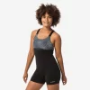Maillot De Bain 1 Pièce Shorty Aquagym-Aquabike Femme Elea Bul Noir Gris