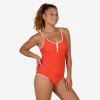 Maillot De Bain De Natation 1 Pièce Femme Heva Joy Zip Rouge