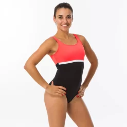 Maillot De Bain De Natation 1 Pièce Femme Heva Li Noir Corail -Aquasport Soldes maillot de bain de natation 1 piece femme heva li noir corail 2