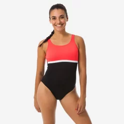 Maillot De Bain De Natation 1 Pièce Femme Heva Li Noir Corail