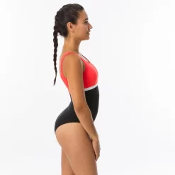 Maillot De Bain De Natation 1 Pièce Femme Heva Li Noir Corail -Aquasport Soldes maillot de bain de natation 1 piece femme heva li noir corail 3