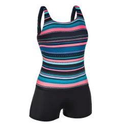 Maillot De Bain De Natation Femme 1 Pièce Heva Shorty Mexi Noir -Aquasport Soldes maillot de bain de natation 1 piece heva shorty mexi noir 5