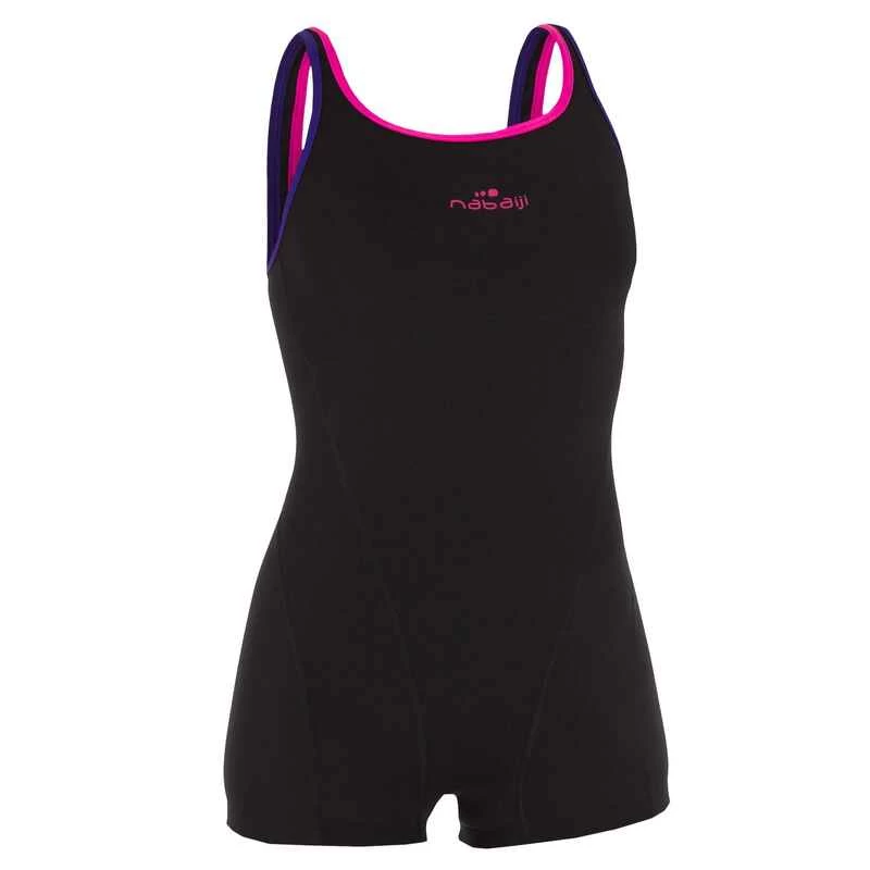 Maillot De Bain De Natation Une Pièce Shorty Femme Résistant Chlore Kamiye Noir 2 Maillot De Bain De Natation Une Pièce Shorty Femme Résistant Chlore Kamiye Noir – Image 2