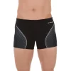 MAILLOT DE BAIN HOMME BOXER 500 FIT NOIR DASH GRIS