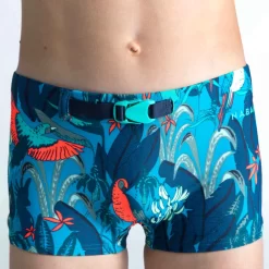 Maillot De Bain Natation Garçon - Boxer 100 Kibelt - All Yuka Turquoise -Aquasport Soldes maillot de bain natation garcon boxer 100 kibelt all yuka turquoise 3