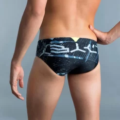 MAILLOT DE BAIN NATATION HOMME SLIP 900 PRINT KOLI GRIS -Aquasport Soldes maillot de bain natation homme slip 900 print koli gris 3