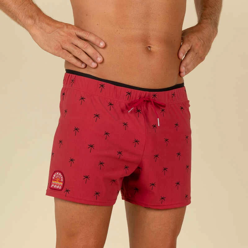 Short De Bain Natation Homme - Swimshort 100 Court - Cali Rouge Noir 3 Short De Bain Natation Homme - Swimshort 100 Court - Cali Rouge Noir – Image 3