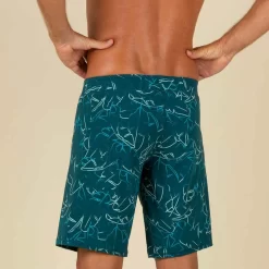 Short De Bain Natation Homme - Swimshort 100 Long - Bana Turquoise Bleu Marine -Aquasport Soldes maillot de bain natation homme swimshort 100 long tex kaki 3