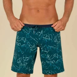 Short De Bain Natation Homme - Swimshort 100 Long - Bana Turquoise Bleu Marine -Aquasport Soldes maillot de bain natation homme swimshort 100 long tex kaki 4