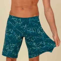 Short De Bain Natation Homme - Swimshort 100 Long - Bana Turquoise Bleu Marine -Aquasport Soldes maillot de bain natation homme swimshort 100 long tex kaki 5
