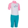 Combinaison De Natation Anti UV Bébé / Enfant Manches Courtes Rose Imprimé