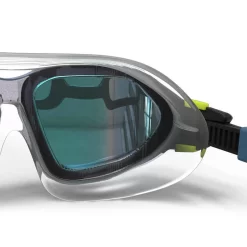 MASQUE DE PISCINE - ACTIVE TAILLE L - VERRES MIROIR - BLEU / NOIR -Aquasport Soldes masque de natation 500 active taille l bleu verres clairs 5
