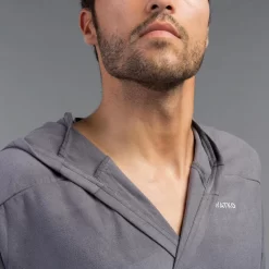 Peignoir De Bain Homme Microfibre Compact Gris -Aquasport Soldes peignoir de bain homme microfibre compact gris 4