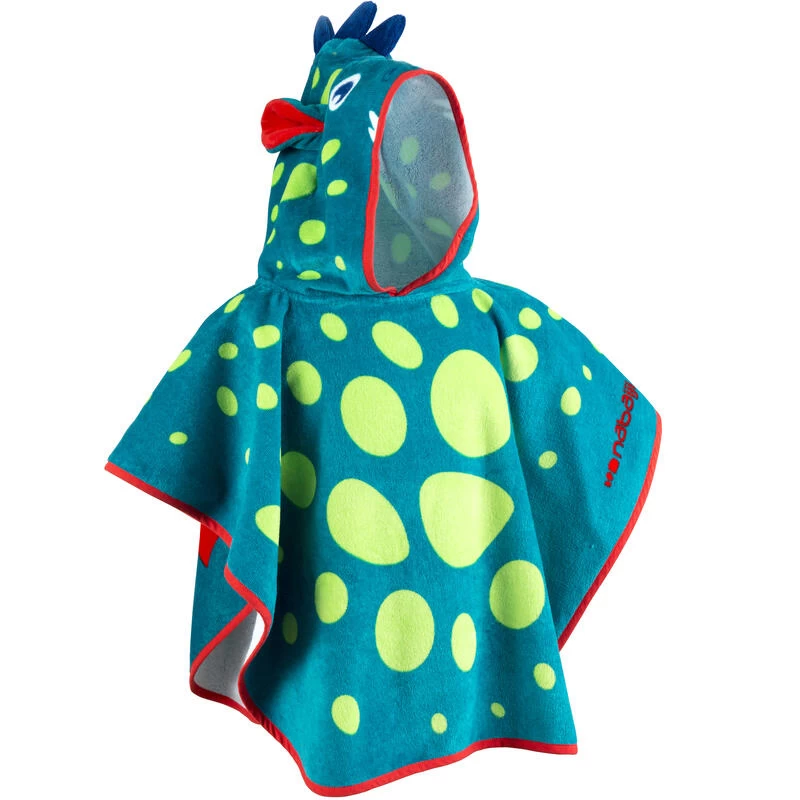 Poncho Bébé Avec Capuche Bleu Vert Imprimé DRAGON 1 Poncho Bébé Avec Capuche Bleu Vert Imprimé DRAGON