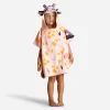 Poncho De Bain Coton Bébé - Girafe Blanc Rose