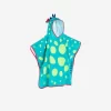 Poncho De Bain Coton Bébé - Dragon Bleu-Vert