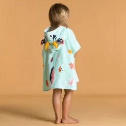 Poncho De Bain Coton Bébé - Gazelle Vert Menthe -Aquasport Soldes poncho de bain coton bebe gazelle vert menthe 2
