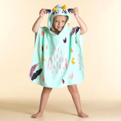Poncho De Bain Coton Bébé - Gazelle Vert Menthe -Aquasport Soldes poncho de bain coton bebe gazelle vert menthe 3