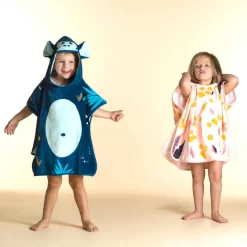 Poncho De Bain Coton Bébé - Singe Bleu Foncé -Aquasport Soldes poncho de bain coton bebe singe bleu fonce 2