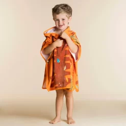 Poncho De Bain Coton Bébé - Tigre Orange-Marron -Aquasport Soldes poncho de bain coton bebe tigre orange marron 2