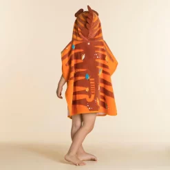 Poncho De Bain Coton Bébé - Tigre Orange-Marron -Aquasport Soldes poncho de bain coton bebe tigre orange marron 3